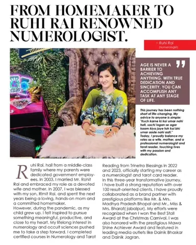 Ruhii Rai Numerologist Tarot Reader Bhopal MP